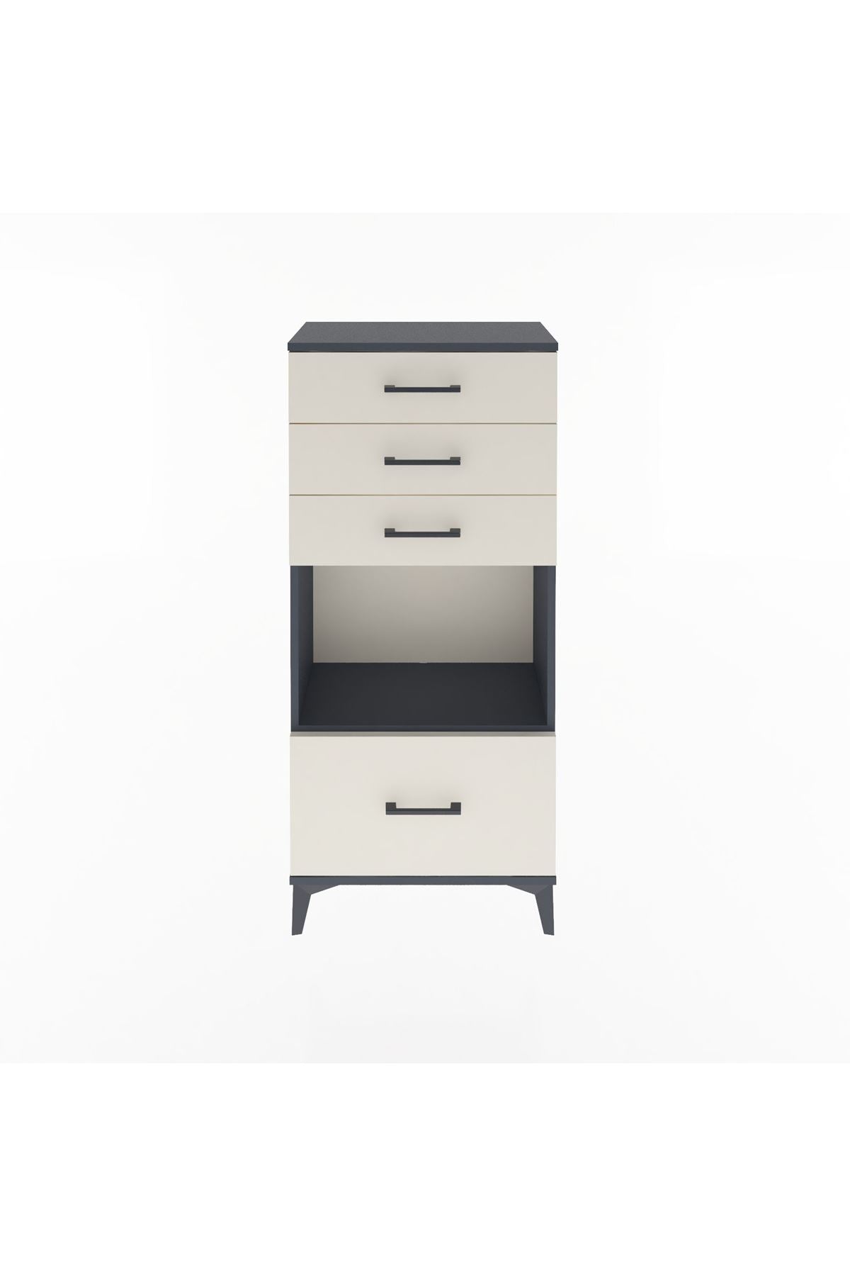 Arges Dolap Tek Raflı 4 Çekmeceli 60x30x134 - S17M010V4A