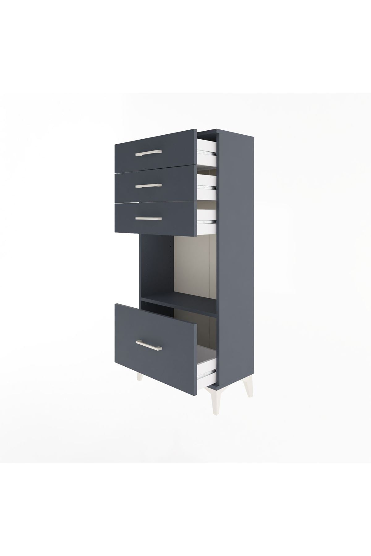 Arges Dolap Tek Raflı 4 Çekmeceli 60x30x134 - S17M010V5A