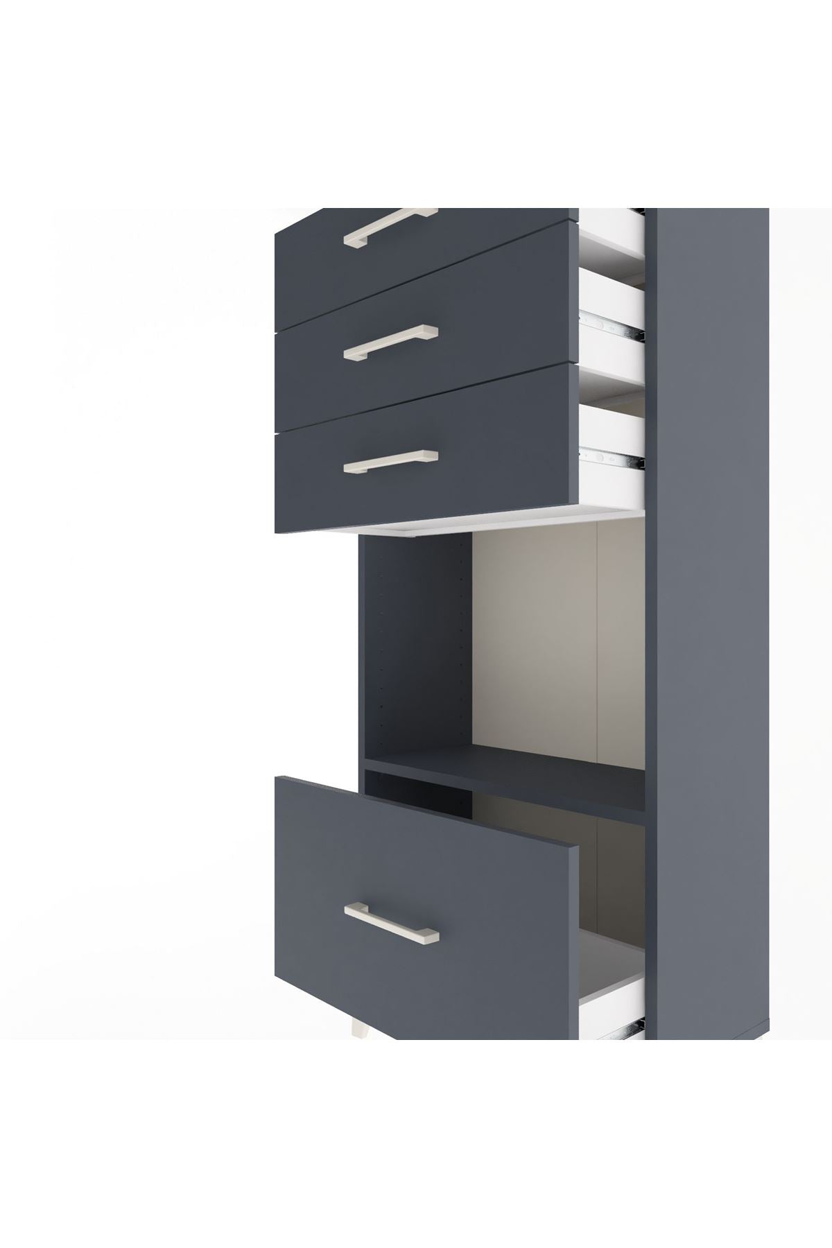 Arges Dolap Tek Raflı 4 Çekmeceli 60x30x134 - S17M010V5A