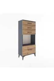 Arges Dolap Tek Raflı 4 Çekmeceli 60x30x134 - S17M010V6A