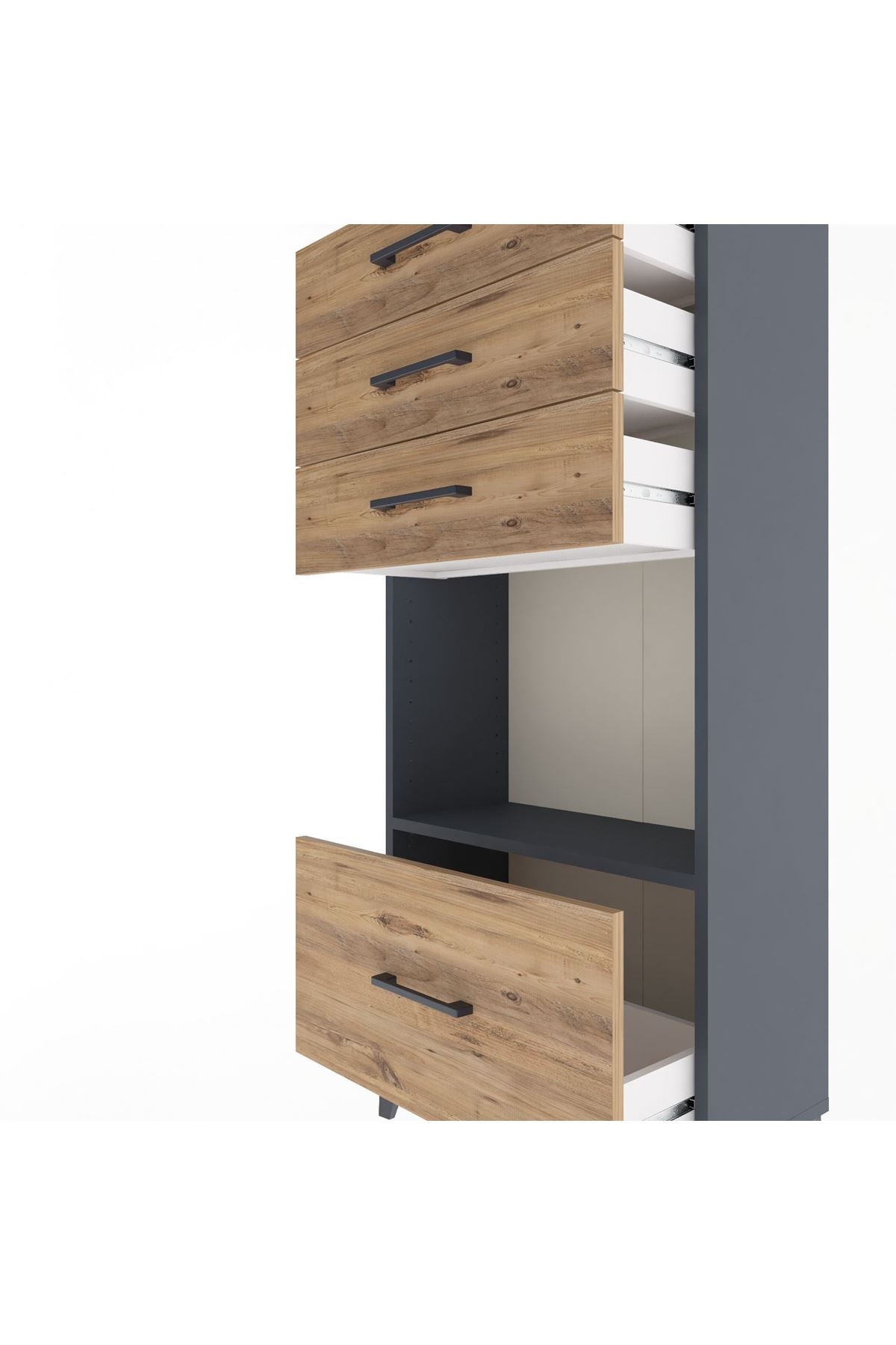 Arges Dolap Tek Raflı 4 Çekmeceli 60x30x134 - S17M010V6A