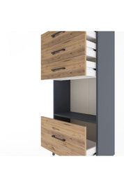 Arges Dolap Tek Raflı 4 Çekmeceli 60x30x134 - S17M010V6A