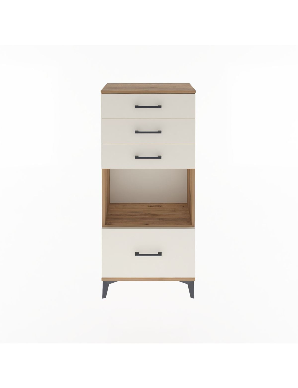 Arges Dolap Tek Raflı 4 Çekmeceli 60x30x134 - S17M010V7A