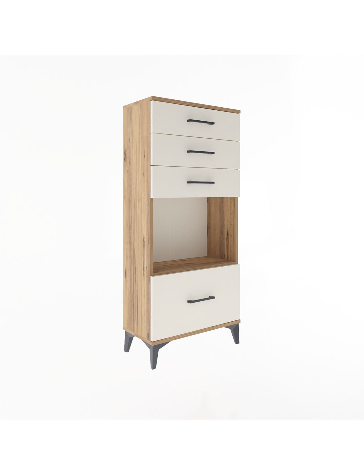 Arges Dolap Tek Raflı 4 Çekmeceli 60x30x134 - S17M010V7A