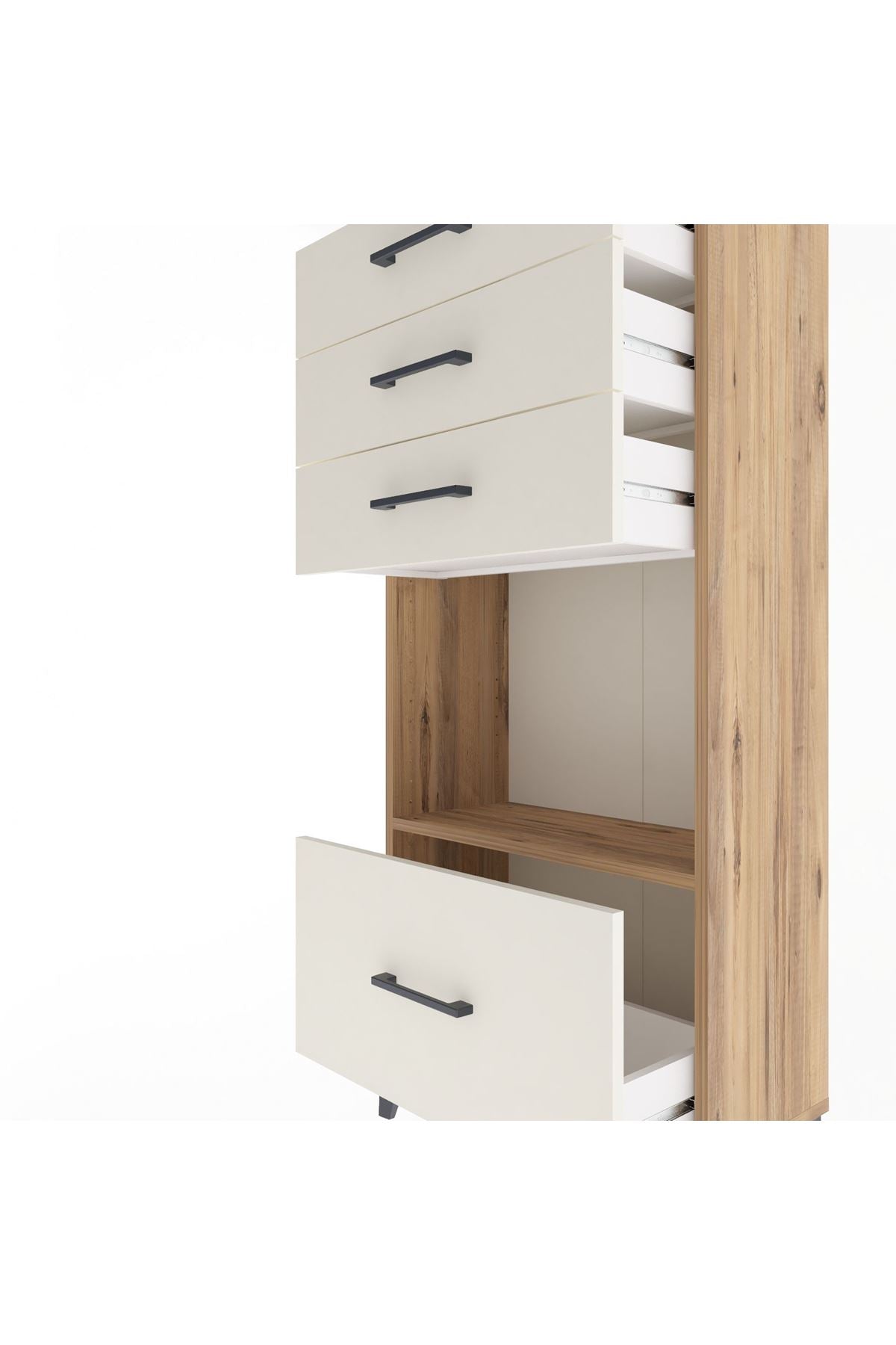Arges Dolap Tek Raflı 4 Çekmeceli 60x30x134 - S17M010V7A