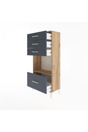 Arges Dolap Tek Raflı 4 Çekmeceli 60x30x134 - S17M010V8A