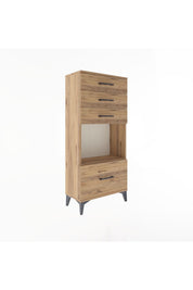 Arges Dolap Tek Raflı 4 Çekmeceli 60x30x134 - S17M010V9A