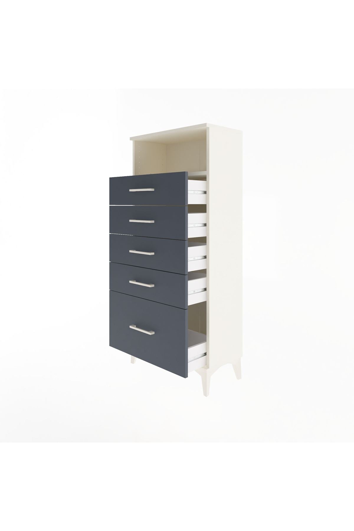 Arges Dolap Tek Raflı 5 Çekmeceli 60x30x134 - S17M011V2A