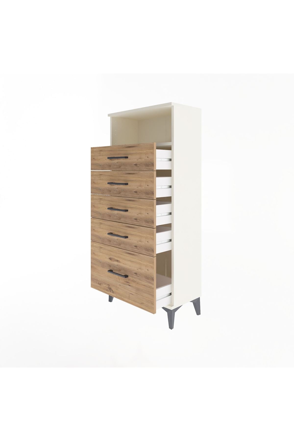 Arges Dolap Tek Raflı 5 Çekmeceli 60x30x134 - S17M011V3A