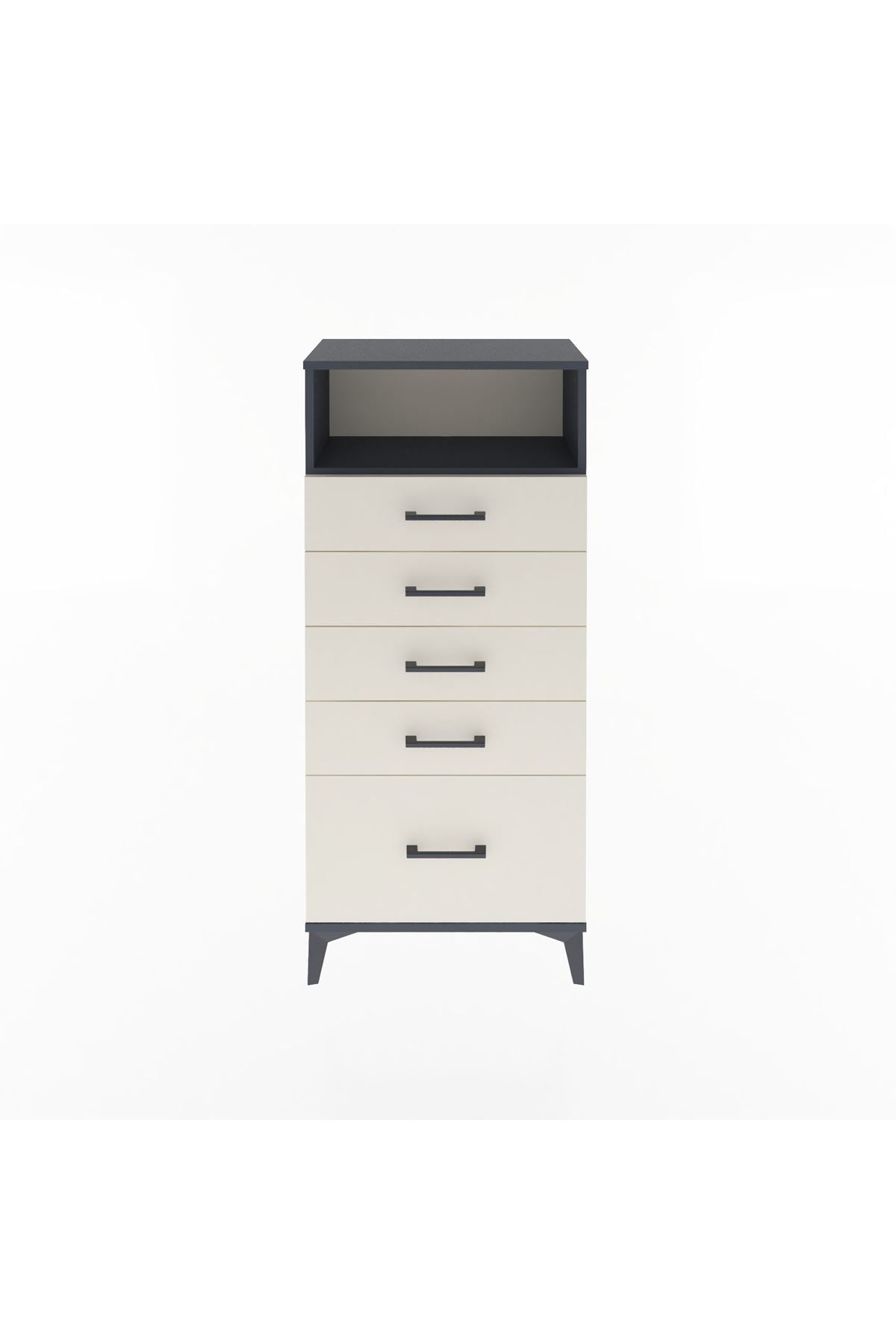 Arges Dolap Tek Raflı 5 Çekmeceli 60x30x134 - S17M011V4A