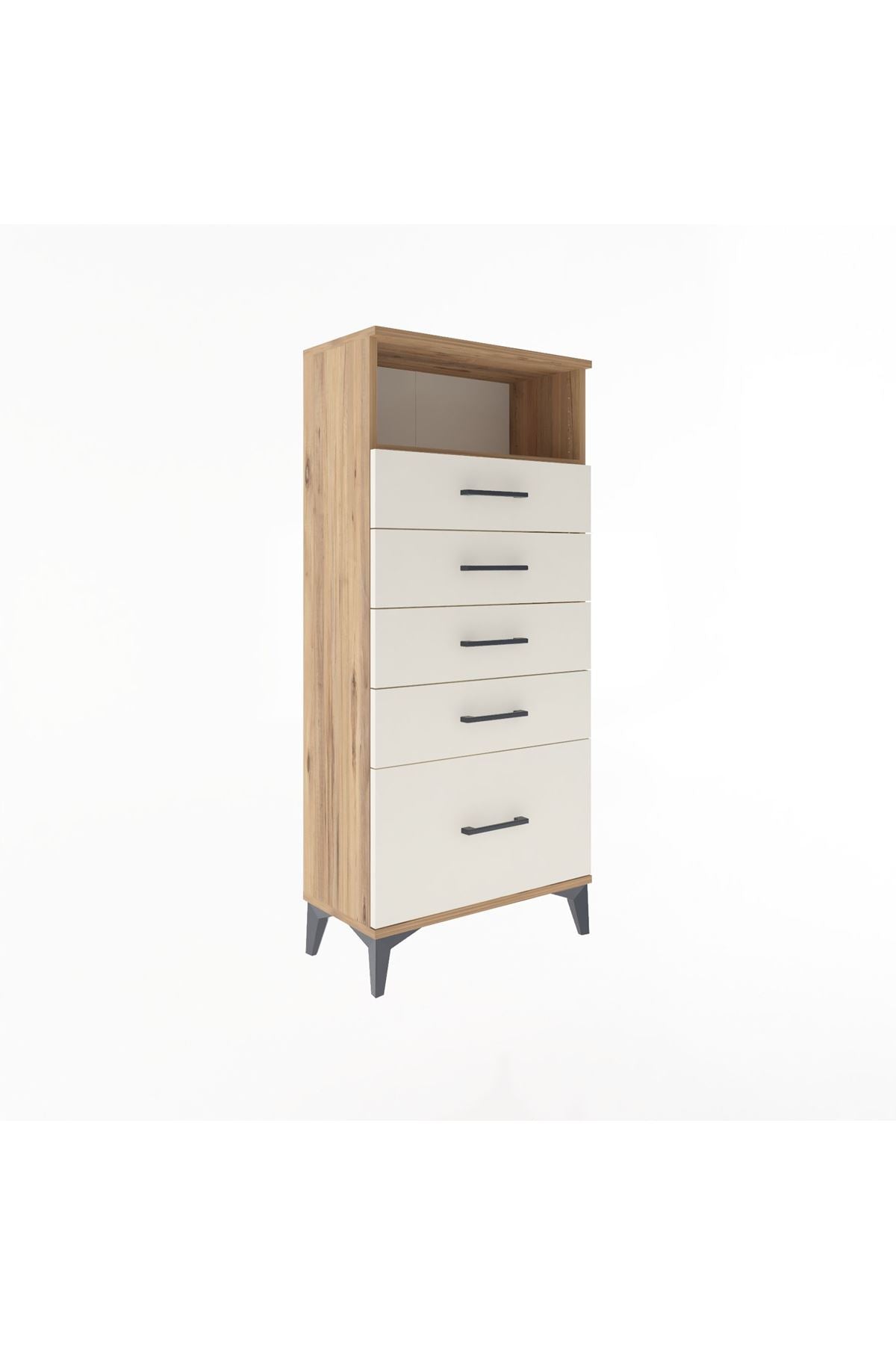 Arges Dolap Tek Raflı 5 Çekmeceli 60x30x134 - S17M011V7A