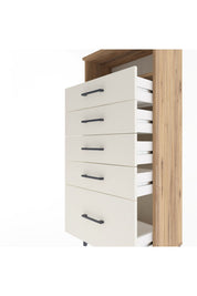 Arges Dolap Tek Raflı 5 Çekmeceli 60x30x134 - S17M011V7A