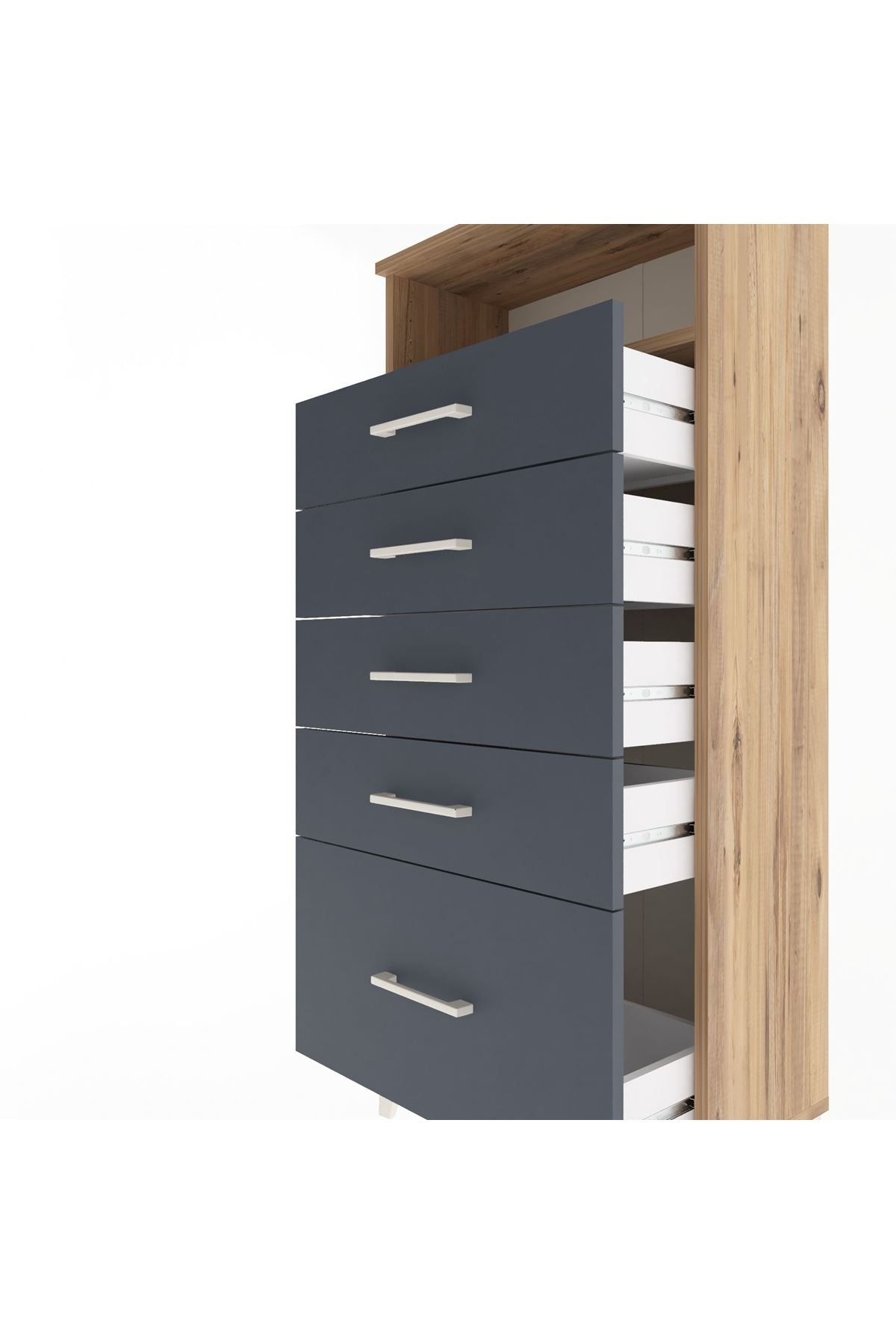 Arges Dolap Tek Raflı 5 Çekmeceli 60x30x134 - S17M011V8A
