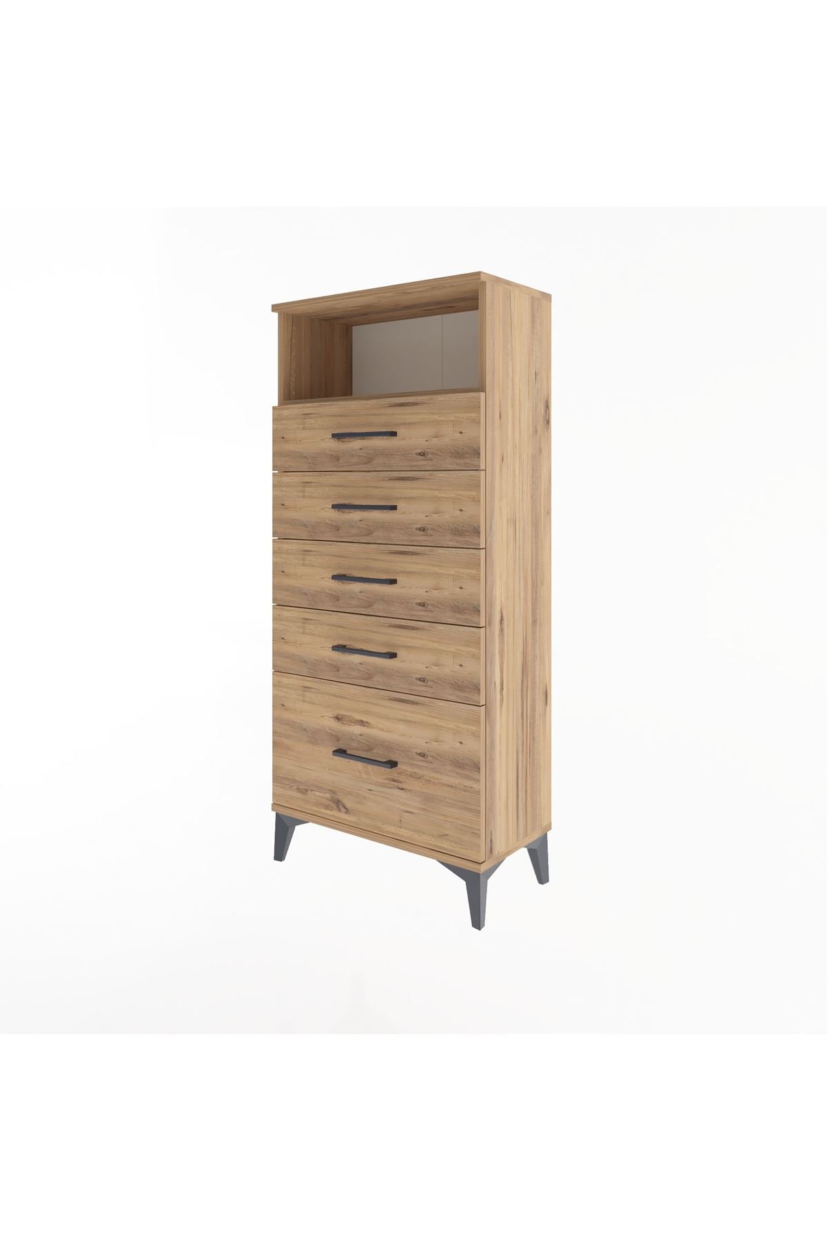 Arges Dolap Tek Raflı 5 Çekmeceli 60x30x134 - S17M011V9A