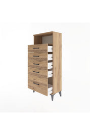 Arges Dolap Tek Raflı 5 Çekmeceli 60x30x134 - S17M011V9A