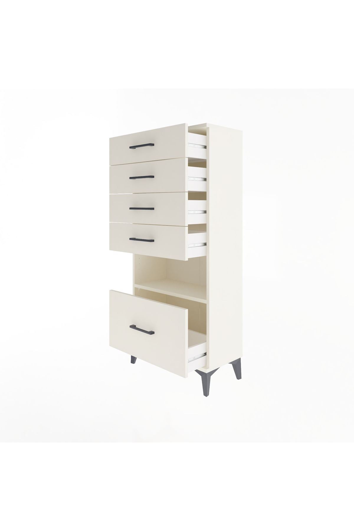 Arges Dolap Tek Raflı 5 Çekmeceli 60x30x134 - S17M012V1A
