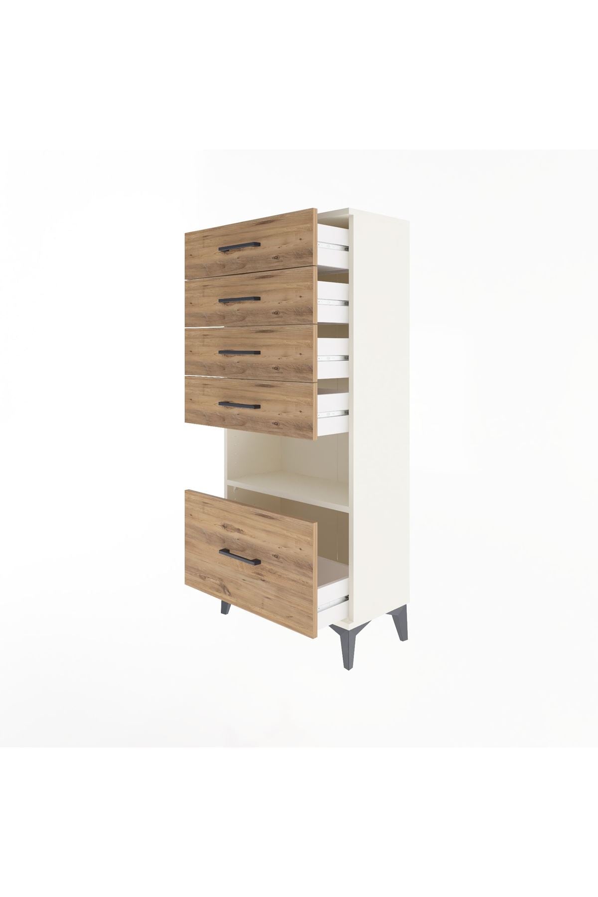 Arges Dolap Tek Raflı 5 Çekmeceli 60x30x134 - S17M012V3A