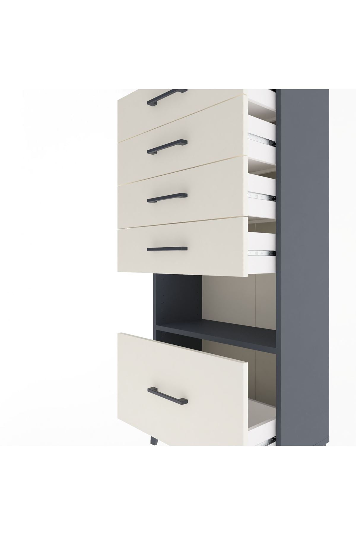 Arges Dolap Tek Raflı 5 Çekmeceli 60x30x134 - S17M012V4A