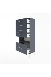 Arges Dolap Tek Raflı 5 Çekmeceli 60x30x134 - S17M012V5A