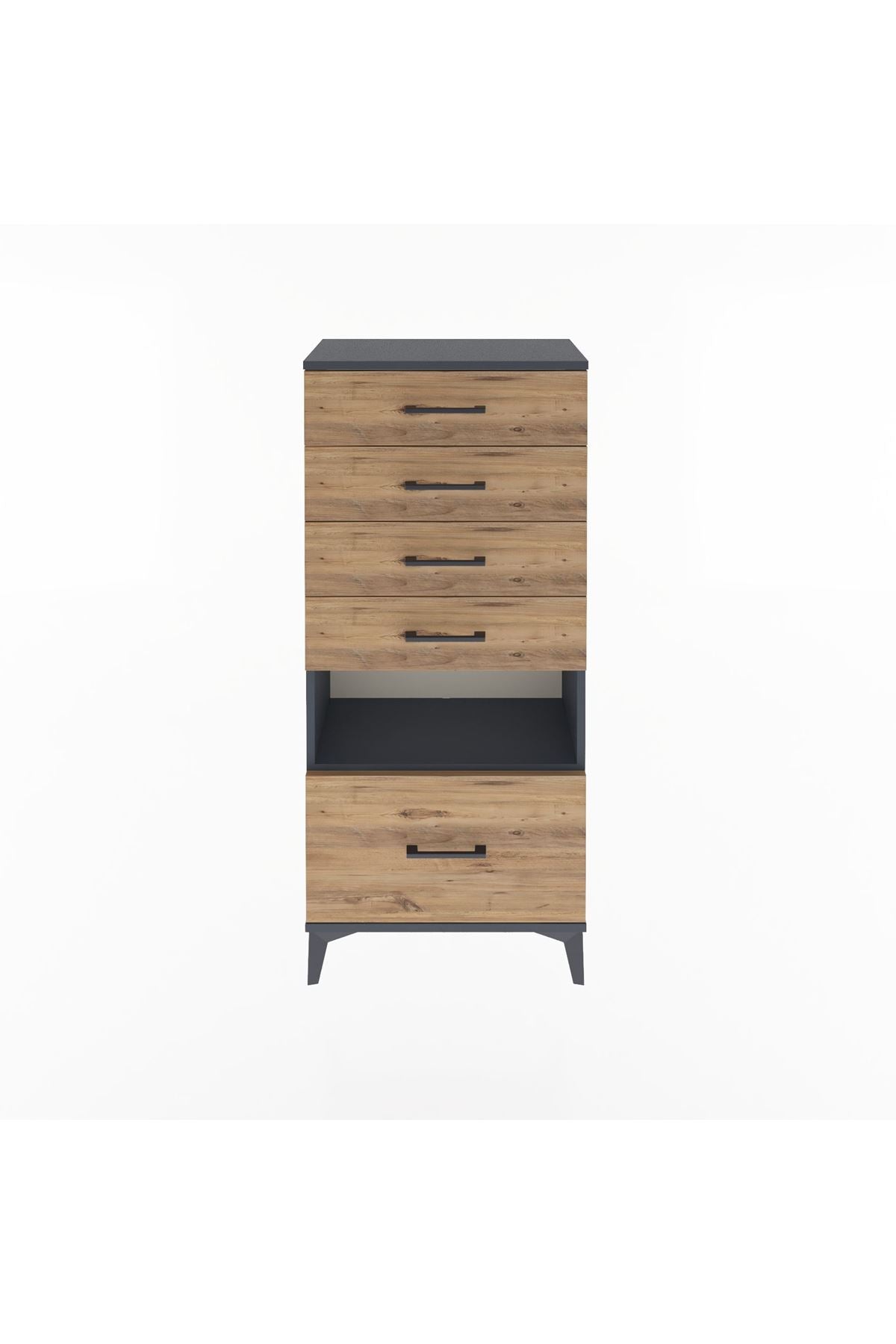 Arges Dolap Tek Raflı 5 Çekmeceli 60x30x134 - S17M012V6A