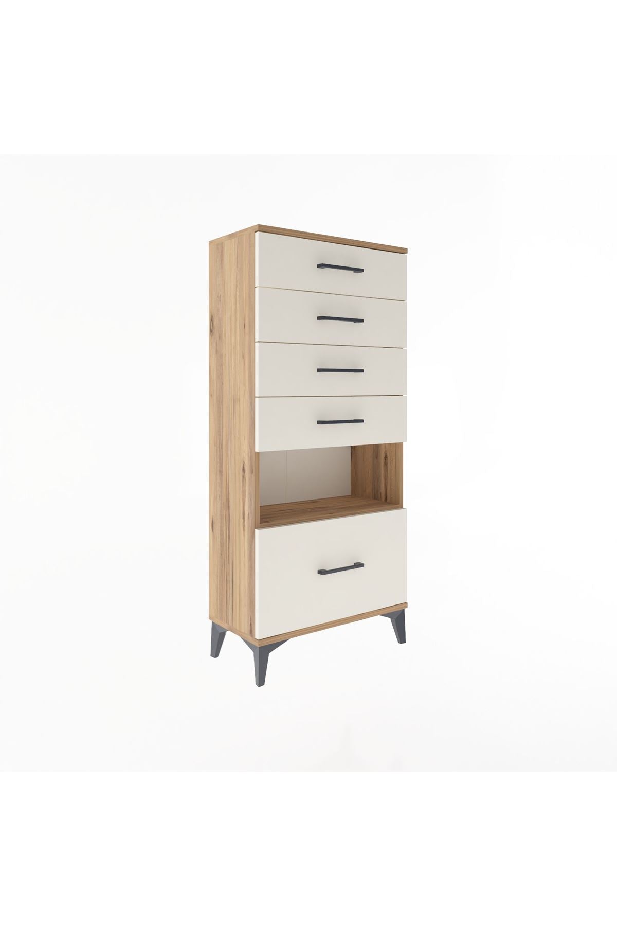 Arges Dolap Tek Raflı 5 Çekmeceli 60x30x134 - S17M012V7A