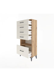 Arges Dolap Tek Raflı 5 Çekmeceli 60x30x134 - S17M012V7A
