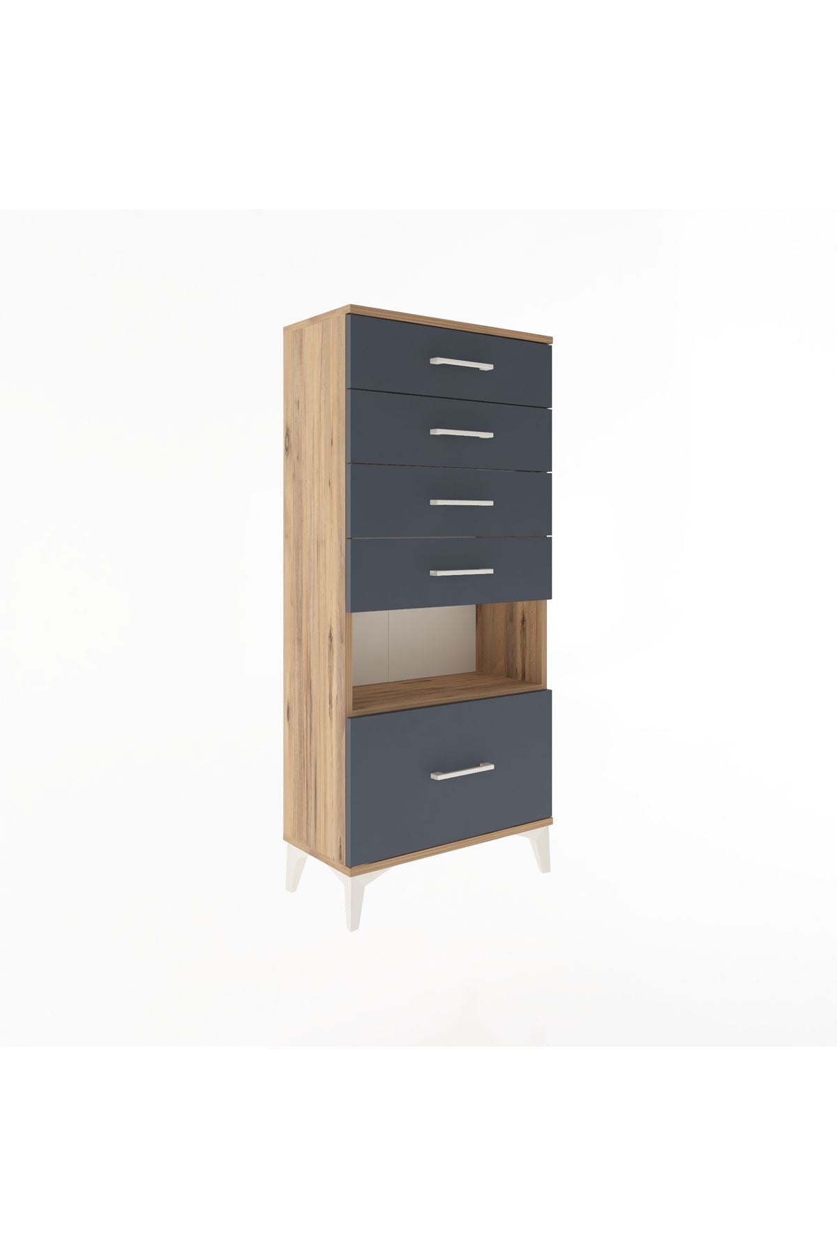 Arges Dolap Tek Raflı 5 Çekmeceli 60x30x134 - S17M012V8A