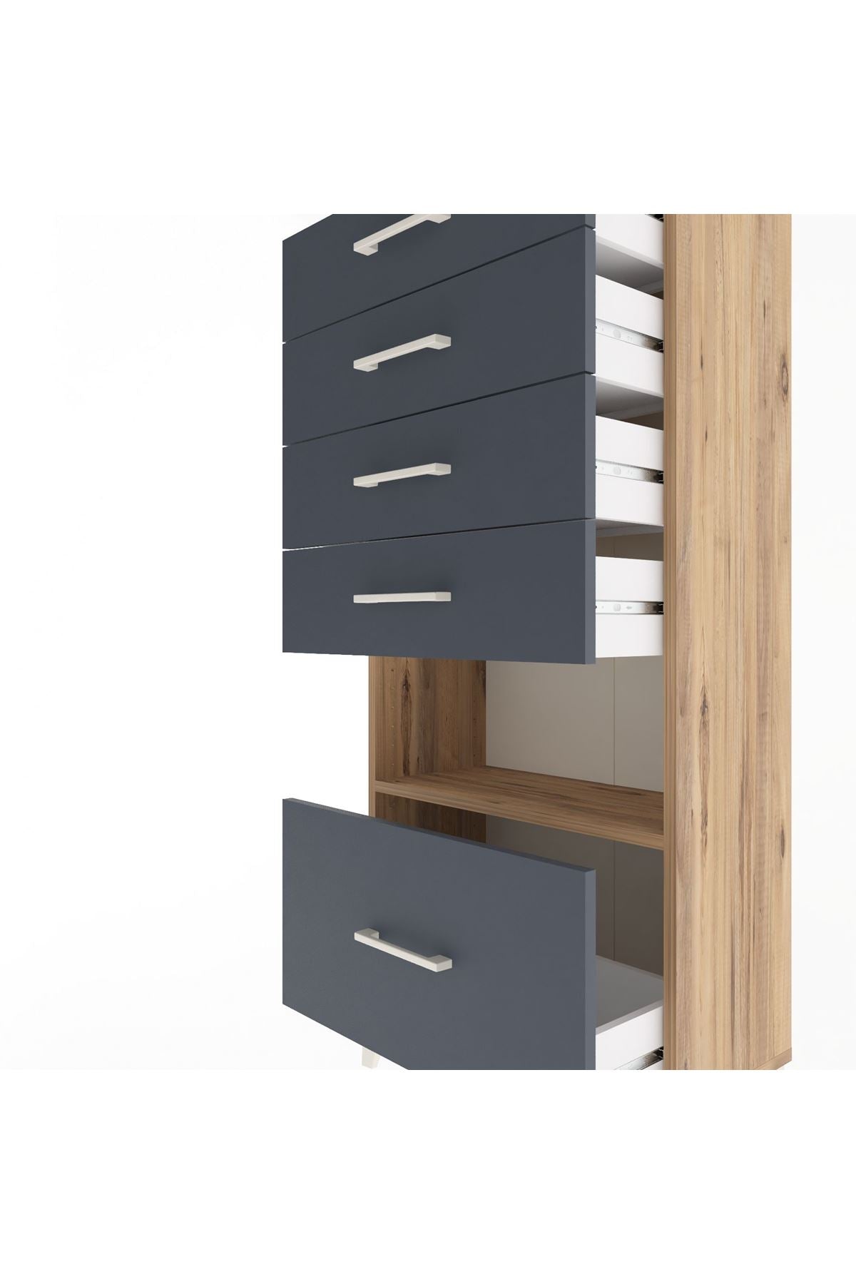 Arges Dolap Tek Raflı 5 Çekmeceli 60x30x134 - S17M012V8A