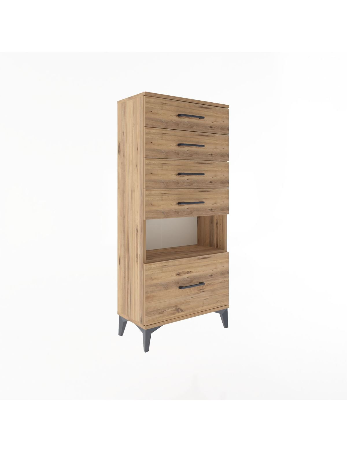 Arges Dolap Tek Raflı 5 Çekmeceli 60x30x134 - S17M012V9A
