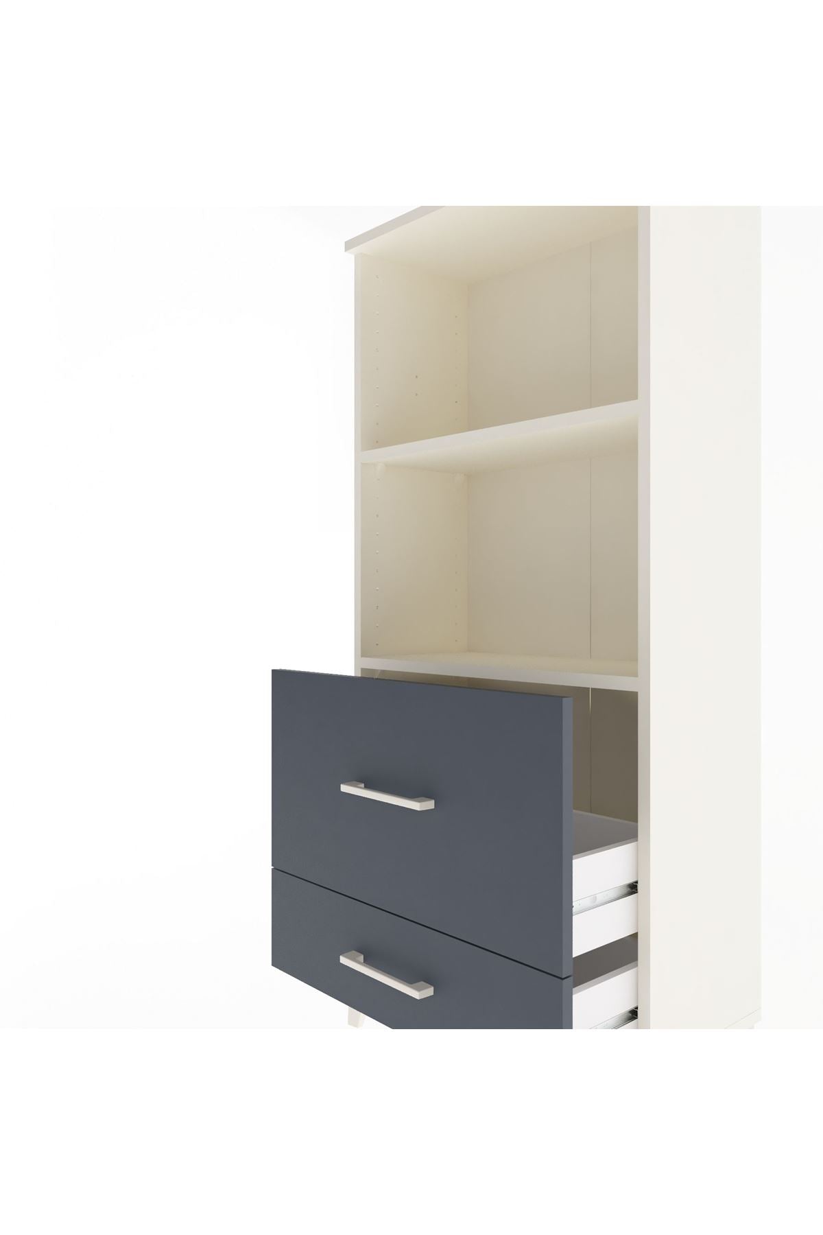 Arges Dolap 2 Raflı 2 Çekmeceli 60x30x134 - S17M013V2A