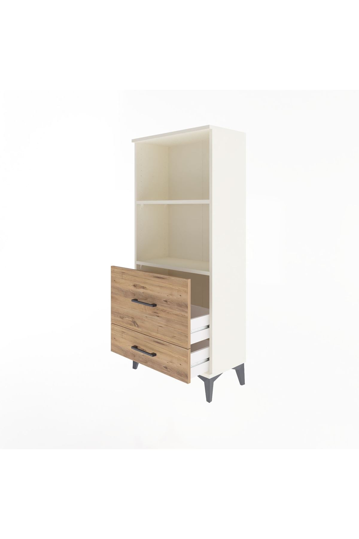 Arges Dolap 2 Raflı 2 Çekmeceli 60x30x134 - S17M013V3A