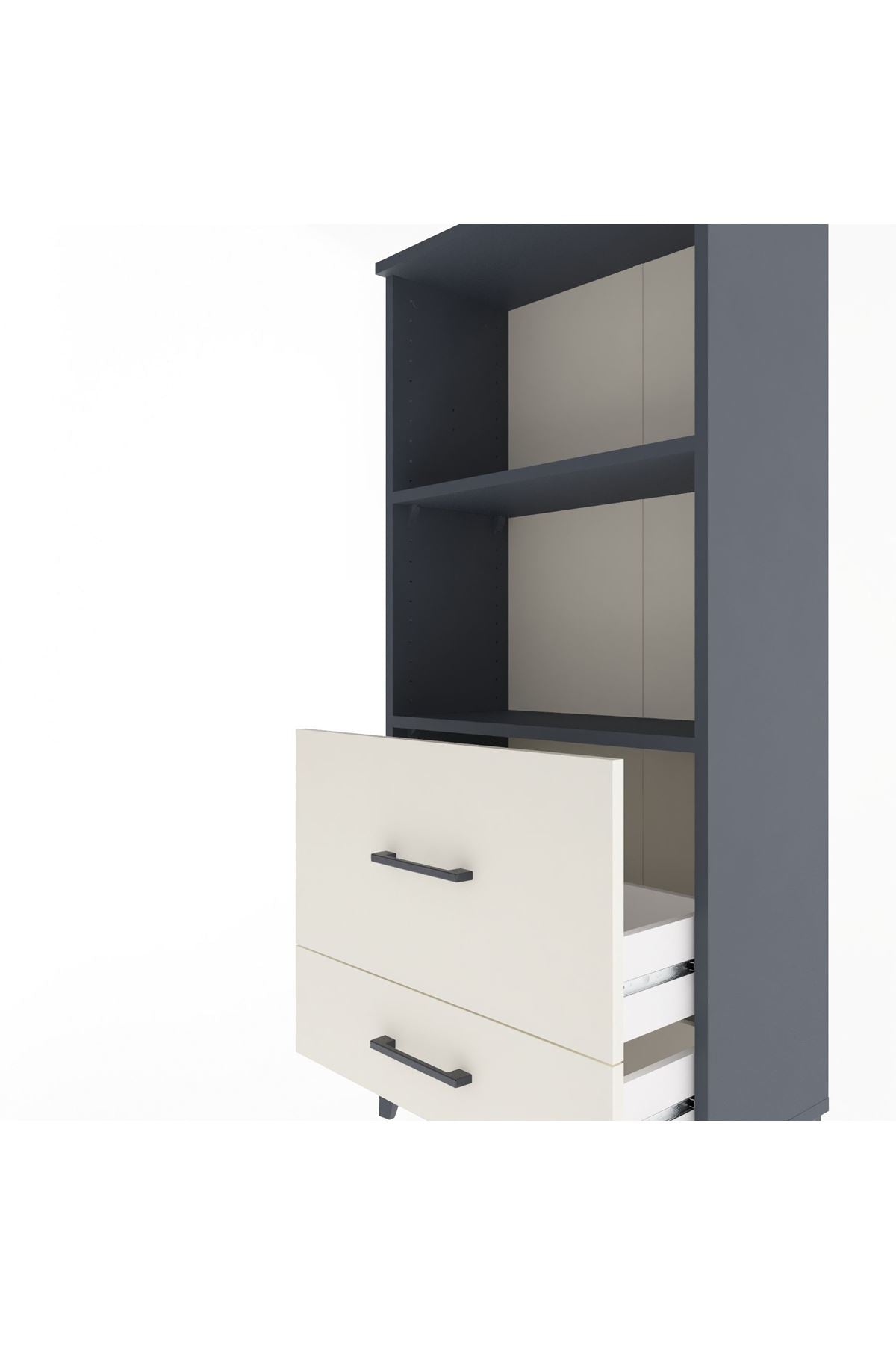 Arges Dolap 2 Raflı 2 Çekmeceli 60x30x134 - S17M013V4A