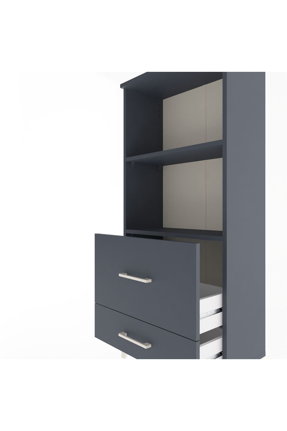 Arges Dolap 2 Raflı 2 Çekmeceli 60x30x134 - S17M013V5A