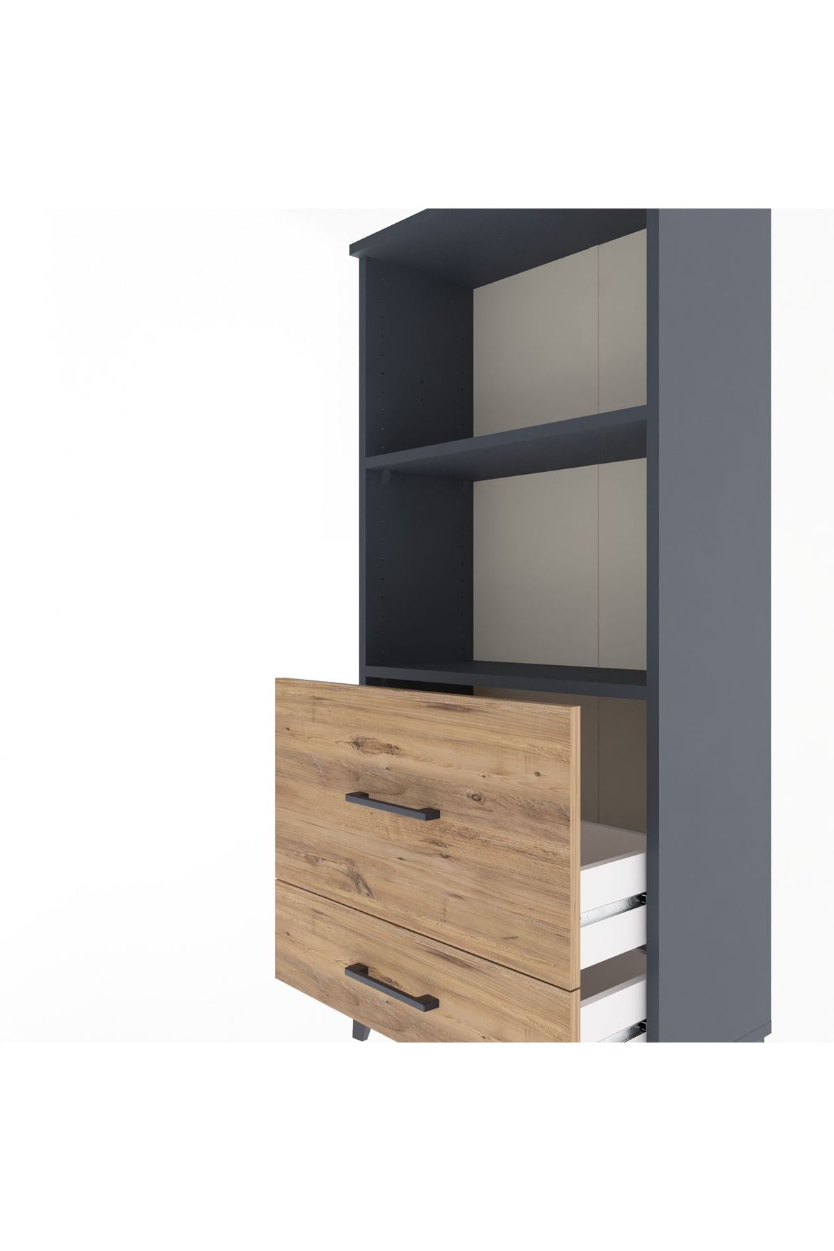 Arges Dolap 2 Raflı 2 Çekmeceli 60x30x134 - S17M013V6A