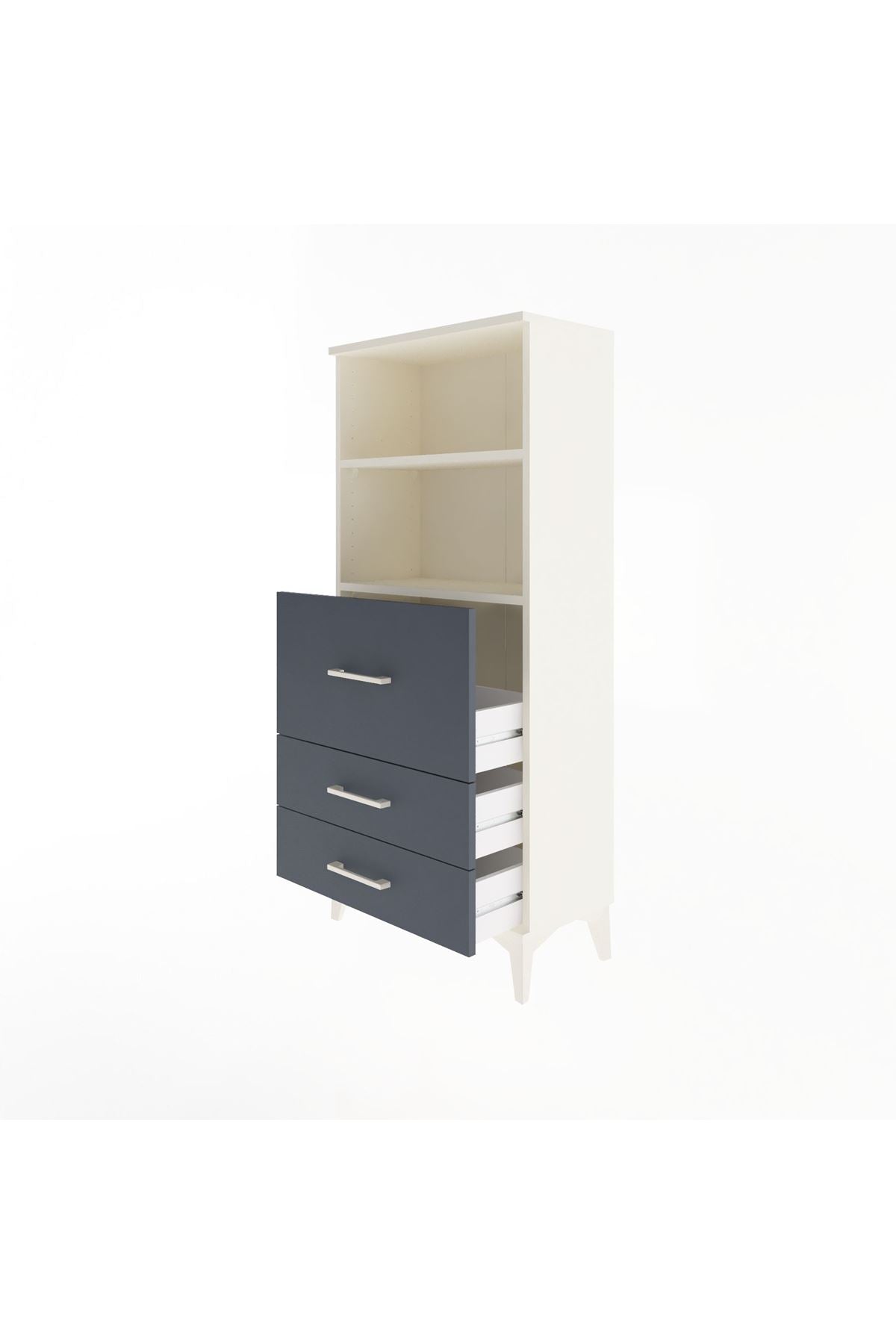 Arges Dolap 2 Raflı 3 Çekmeceli 60x30x134 - S17M014V2A