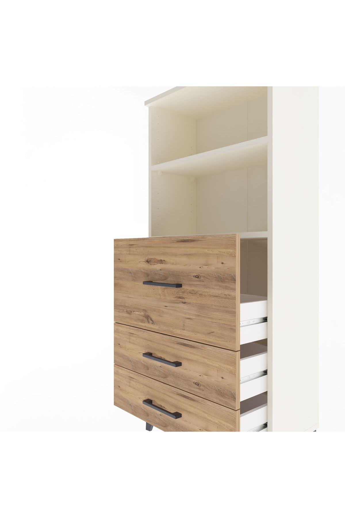 Arges Dolap 2 Raflı 3 Çekmeceli 60x30x134 - S17M014V3A