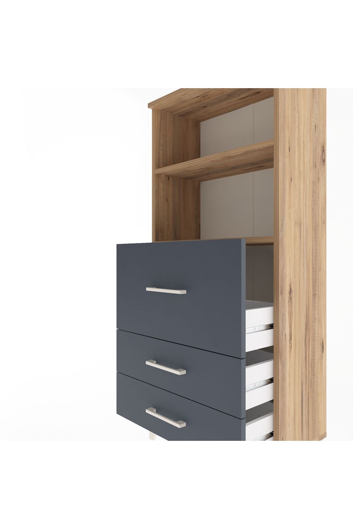 Arges Dolap 2 Raflı 3 Çekmeceli 60x30x134 - S17M014V8A