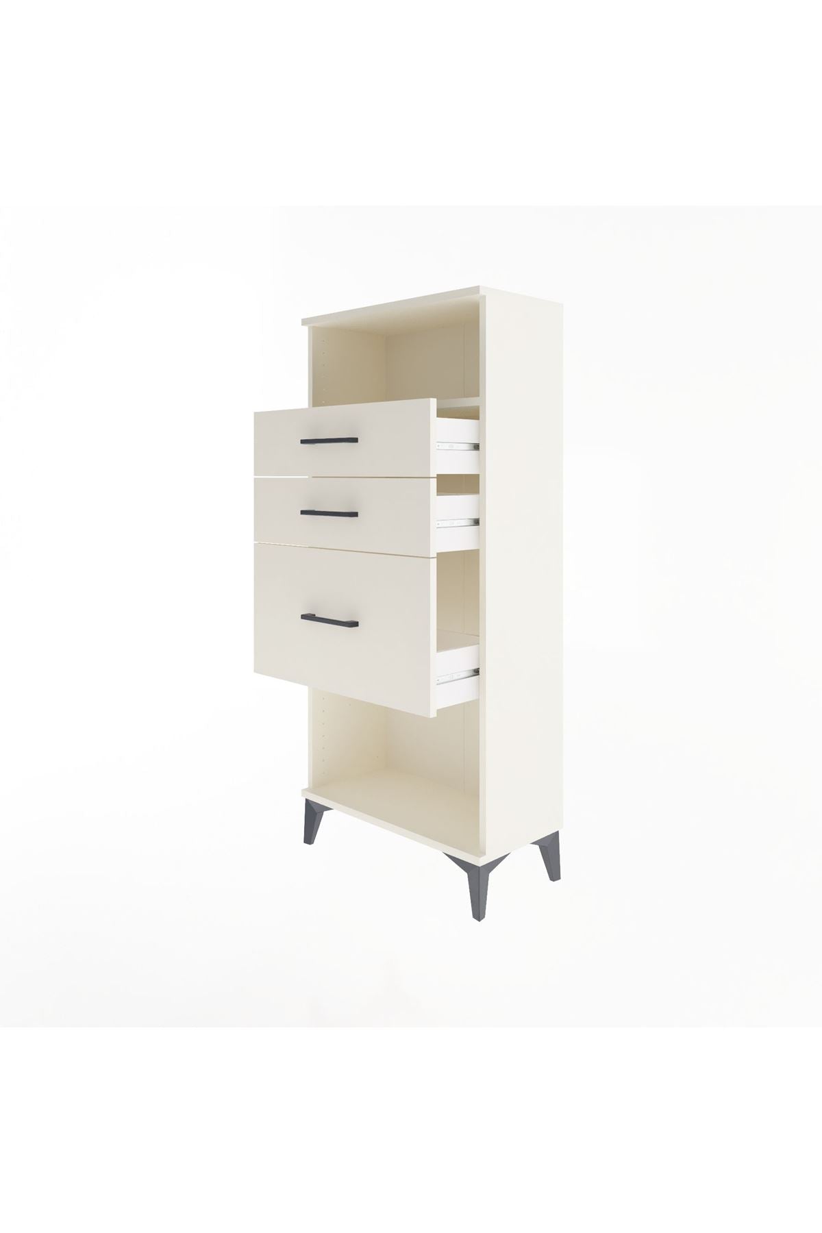Arges Dolap Tek Raflı 3 Çekmeceli 60x30x134 - S17M015V1A