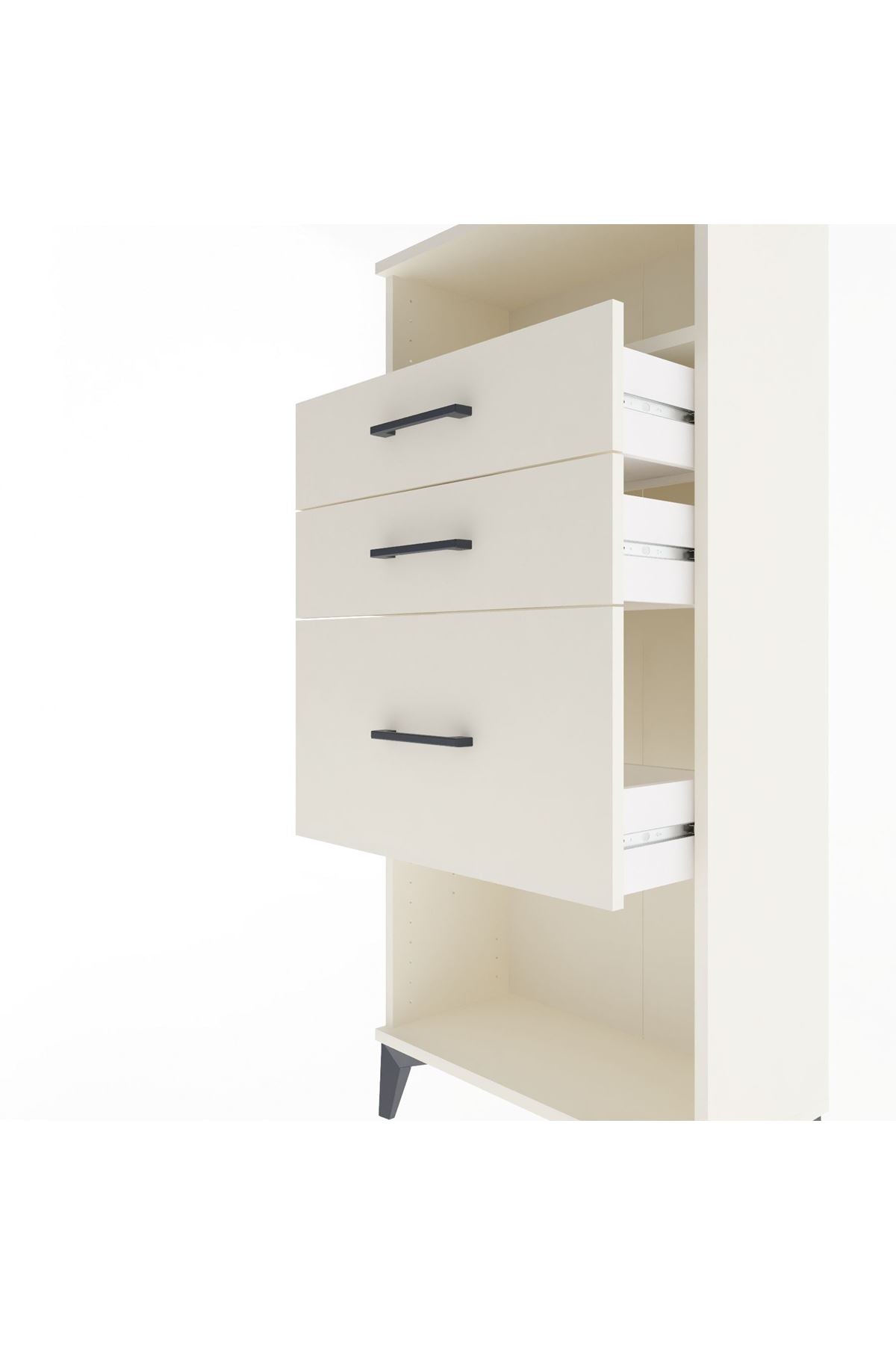 Arges Dolap Tek Raflı 3 Çekmeceli 60x30x134 - S17M015V1A