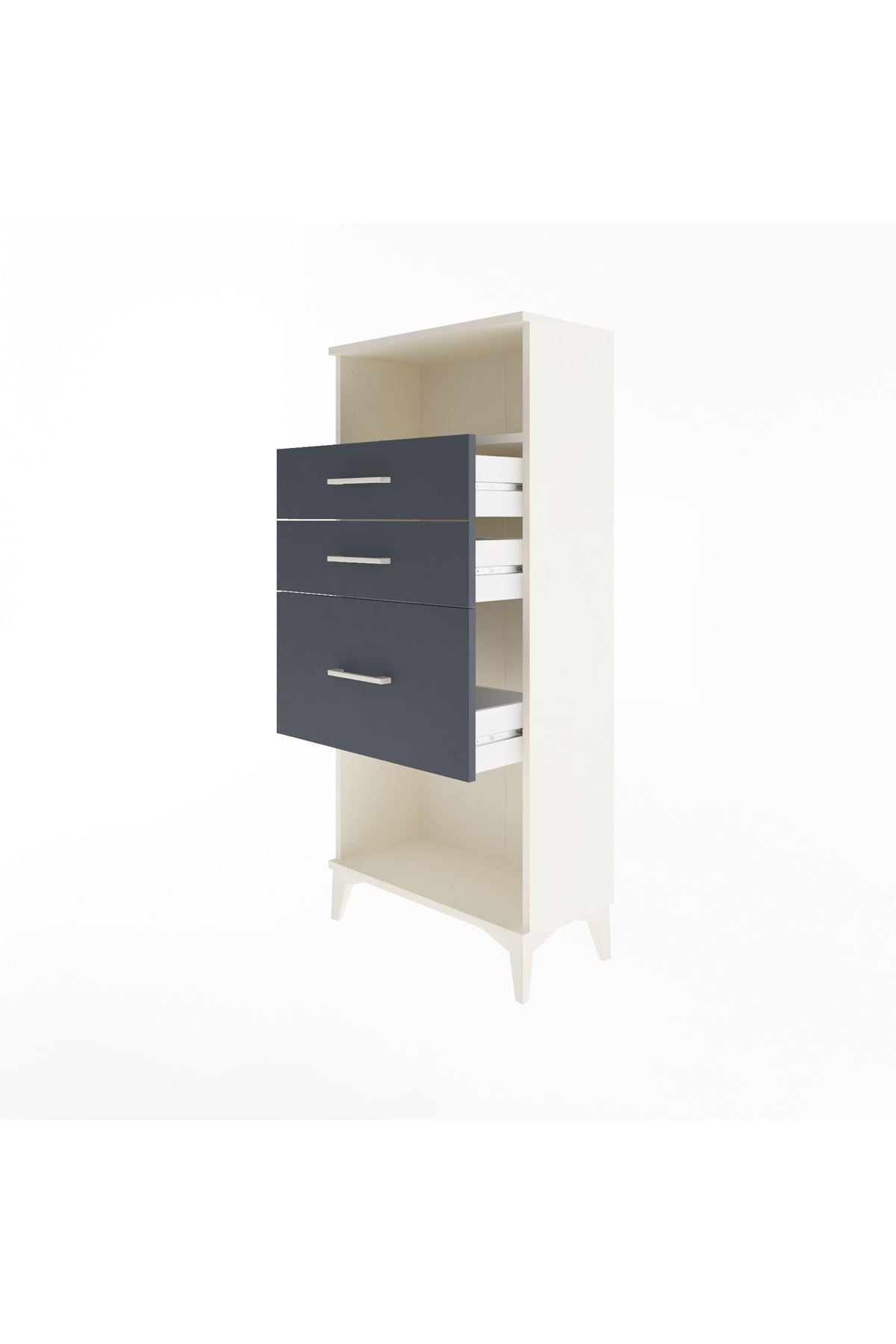 Arges Dolap Tek Raflı 3 Çekmeceli 60x30x134 - S17M015V2A