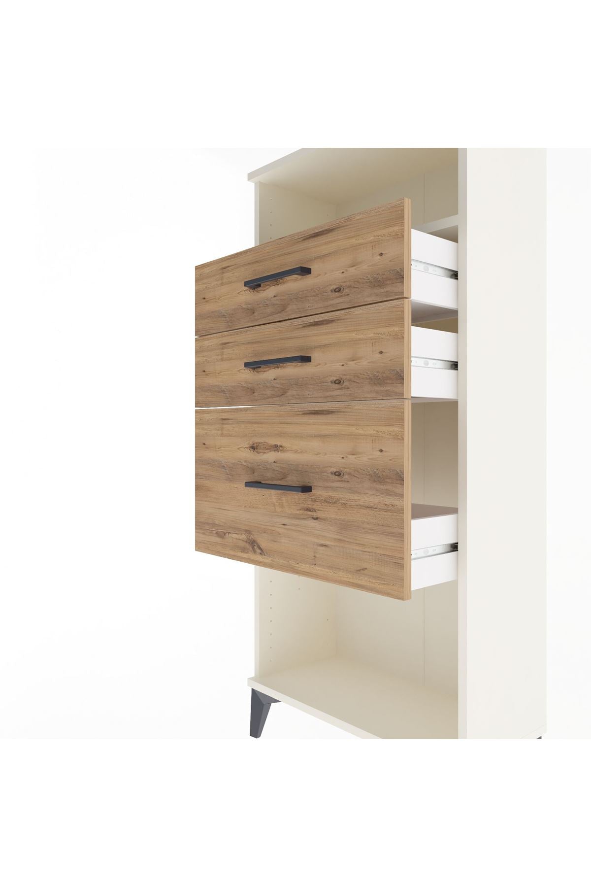 Arges Dolap Tek Raflı 3 Çekmeceli 60x30x134 - S17M015V3A