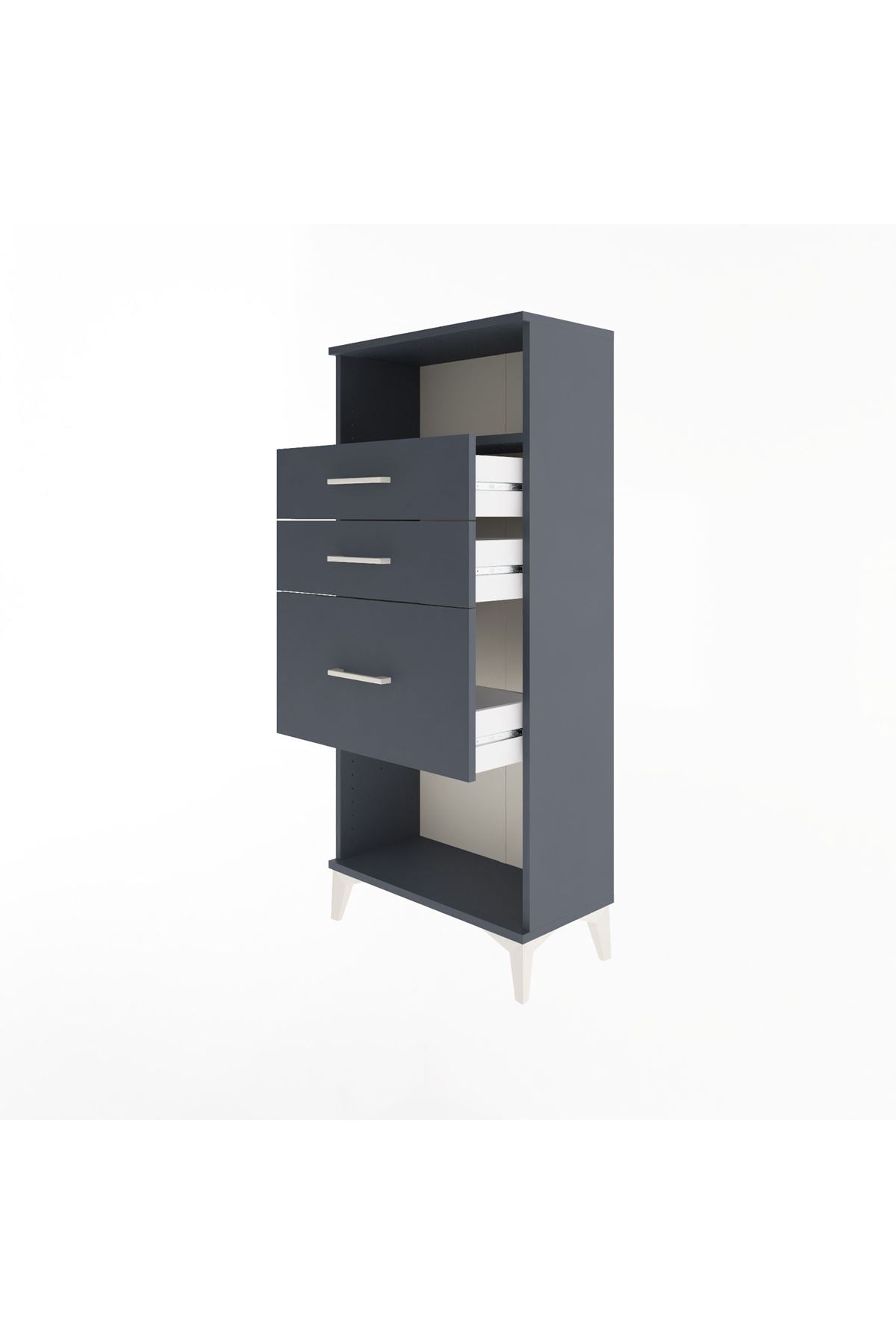 Arges Dolap Tek Raflı 3 Çekmeceli 60x30x134 - S17M015V5A