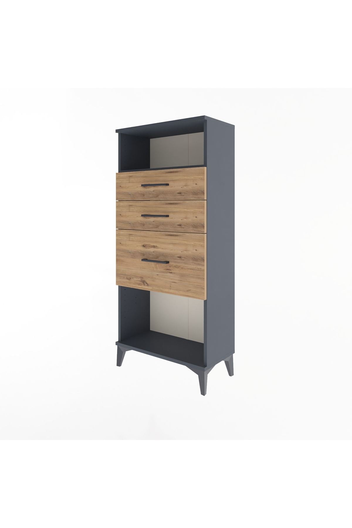 Arges Dolap Tek Raflı 3 Çekmeceli 60x30x134 - S17M015V6A