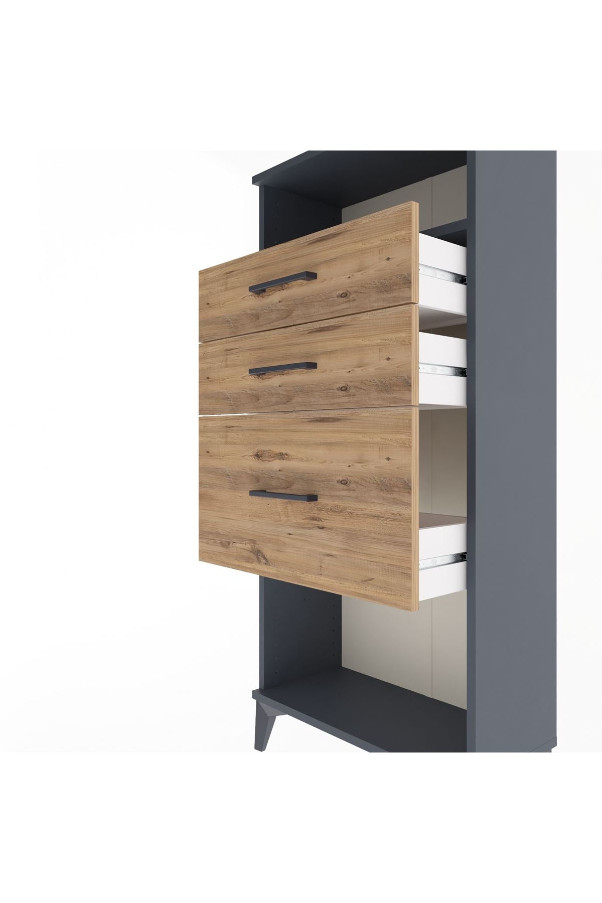 Arges Dolap Tek Raflı 3 Çekmeceli 60x30x134 - S17M015V6A