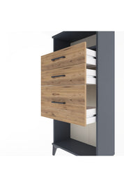 Arges Dolap Tek Raflı 3 Çekmeceli 60x30x134 - S17M015V6A