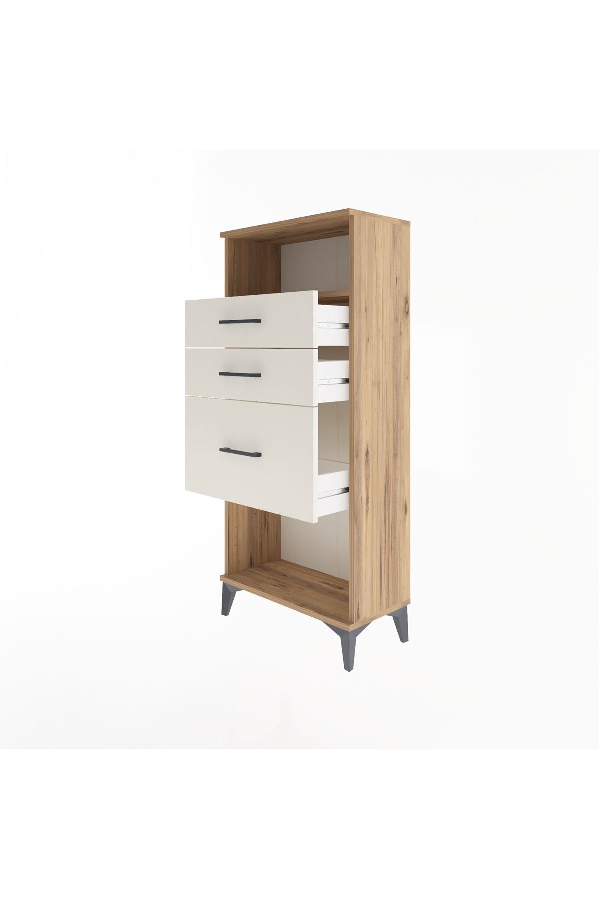 Arges Dolap Tek Raflı 3 Çekmeceli 60x30x134 - S17M015V7A