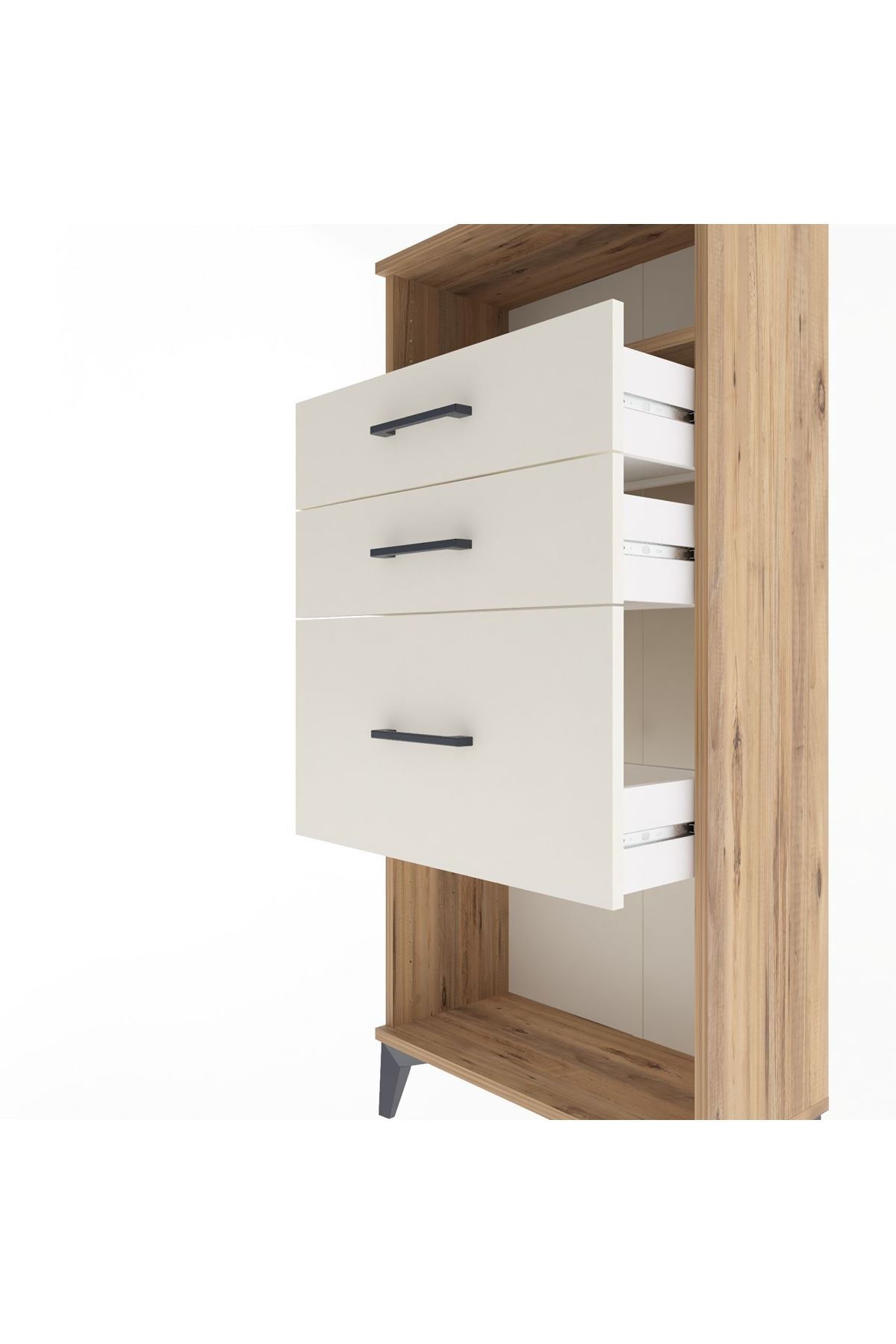 Arges Dolap Tek Raflı 3 Çekmeceli 60x30x134 - S17M015V7A