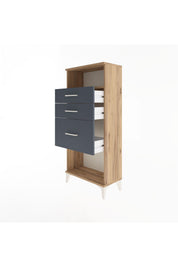 Arges Dolap Tek Raflı 3 Çekmeceli 60x30x134 - S17M015V8A