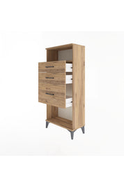 Arges Dolap Tek Raflı 3 Çekmeceli 60x30x134 - S17M015V9A