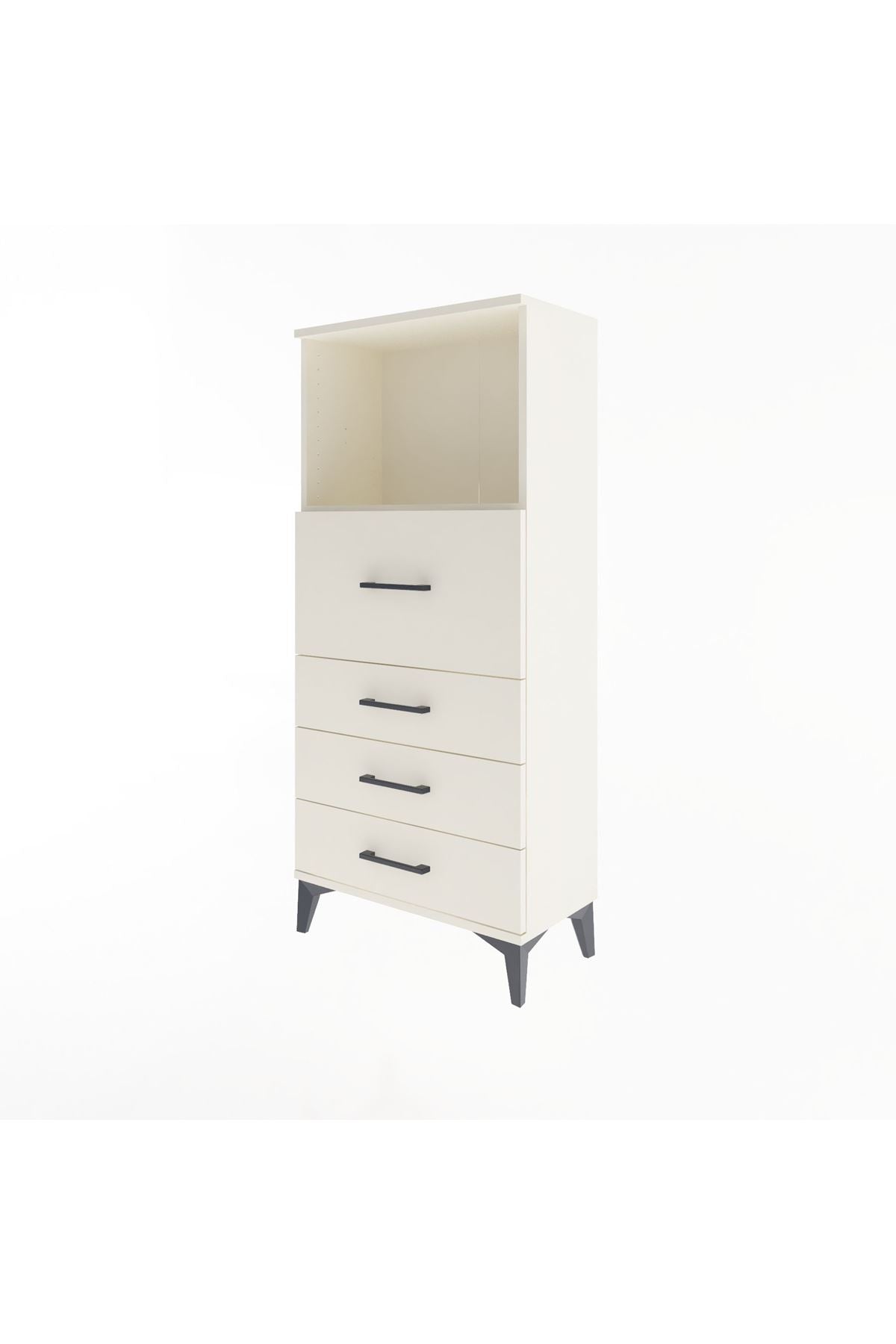 Arges Dolap Tek Raflı 4 Çekmeceli 60x30x134 - S17M016V1A